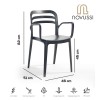 Novussi Aspendos Plastik Sandalye Antrasit | ID6952